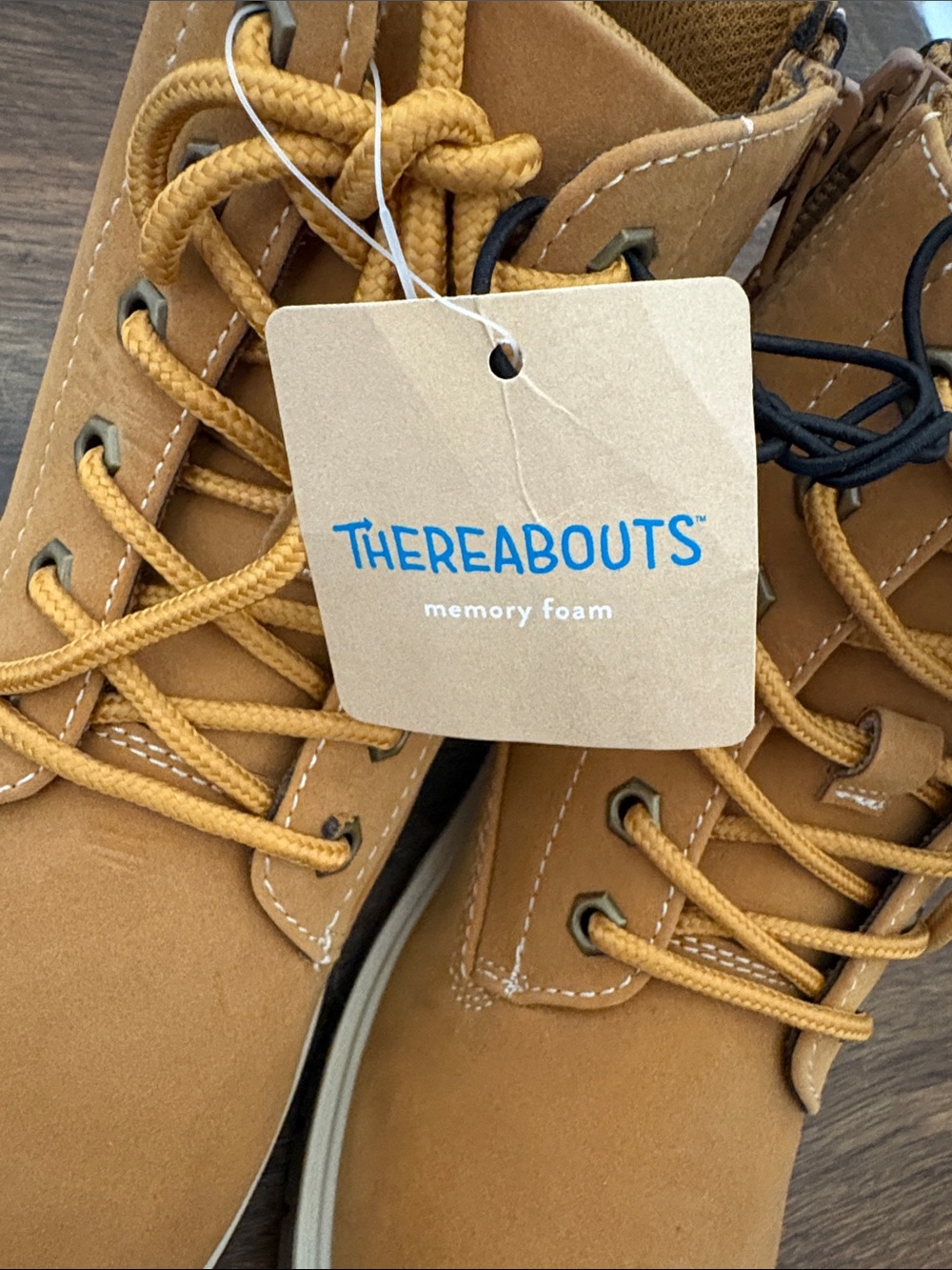 NWT Thereabouts Honey Tan Lace-Up Side Zipper Ankle Boots Size 3 - Picture 5 of 12